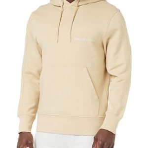 Calvin Klein Jeans Herren Hoodie Institutional mit Kapuze, Beige (Warm Sand), XXL