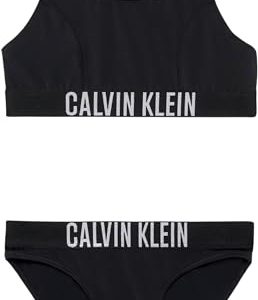 Calvin Klein Mädchen Bikini Set Nylon KY0KY00056 Bralette, Schwarz (Pvh Black), 12-14 Jahre