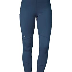 Schöffel Damen Tight Imada L, Wanderleggings mit integrierter Handytasche, Sportleggings mit elastischem Bund und 4-Wege-Stretch, dress blues, 36