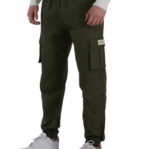 Cargohose Herren Chino Hose 6 Taschen Cargo Hosen Männer Jogginghose Baumwolle Casual Trainingshose Slim Fit Trousers Armeegrün M