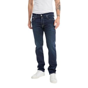 Replay Herren Jeans Grover Straight-Fit mit Stretch, Blau (Dark Blue 007), 36W / 34L
