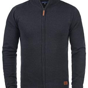 Blend Norman Herren Strickjacke Cardigan Feinstrick mit Stehkragen und Reißverschluss, Größe:XL, Farbe:Navy (70230)