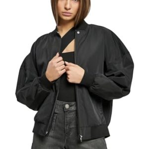 Urban Classics Damen TB5488-Ladies Recycled Oversized Light Bomber Jacket Jacke, Black, L