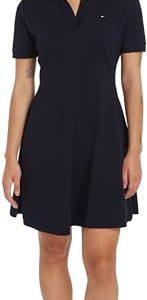 Tommy Hilfiger Damen Polokleid Kurzarm, Blau (Desert Sky), XXXL