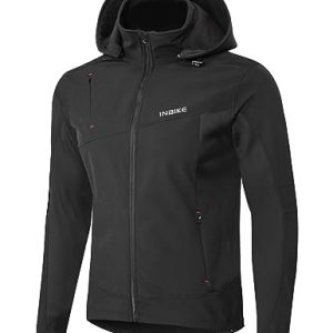 INBIKE Softshelljacke Herren Winter Softshell Jacke Übergangsjacke Wasserdicht Atmungsaktiv Wanderjacke Fahrradjacke Jungen Damen für MTB Fahrrad Wandern Bergsteigen Outdoor Schwarz XXXL