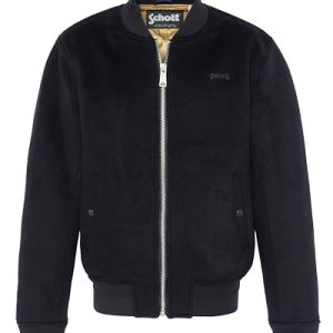 Schott NYC Herren Mawool Bomber, Marineblau, L