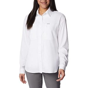Columbia Damen Silver Ridge Utility Long Sleeve Wander-Shirt, Weiss/opulenter Garten, Klein