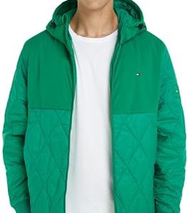 Tommy Hilfiger Herren Jacke Cl Mix Hooded Jacket Übergangsjacke, Grün (Olympic Green), XS
