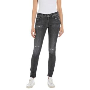 Replay Damen Jeans New Luz Skinny-Fit Aged, Dark Grey 097 (Grau), 29W / 32L