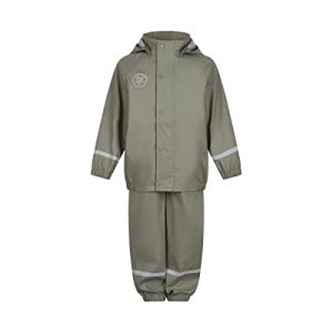 Color Kids Unisex Kinder Rain Set solid PU Regenjacke, Vetiver, 122