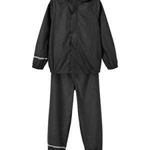 NAME IT Unisex NKNDRY RAIN NOOS Regen Set, Black, 104