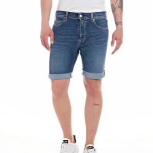 Replay Herren Jeans Shorts Hyperflex mit Stretch, Blau (Dark Blue 007), 32