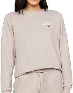 Tommy Hilfiger Damen Sweatshirt ohne Kapuze, Beige (Smooth Taupe), XL