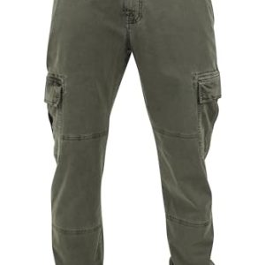 Urban Classics TB1435 Herren und Jungen Cargohose Washed Cargo Twill Jogging Pants, Rangerhose mit aufgesetzten Seitentaschen, olive, 38