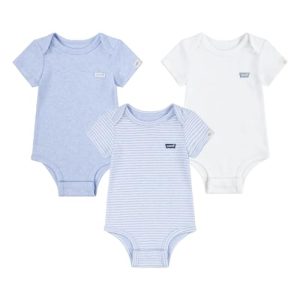 Levi's Unisex Baby LVN 3PK Bodysuit Set 6EK340 Abgestimmte Outfits, EGRET, 9M