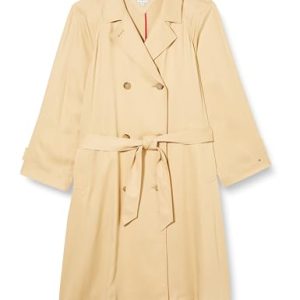 Tommy Hilfiger Damen Mantel Trenchcoat, Beige (Harvest Wheat), 46