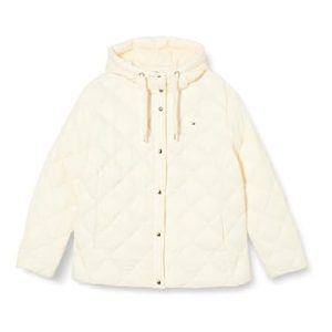 Tommy Hilfiger Damen Steppjacke Curve Classic Übergangsjacke, Weiß (Calico), 54