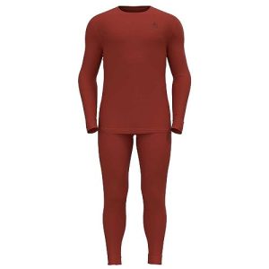 Odlo Herren Funktionsunterwäsche Set 100% MERINO 200 GRAMM, ketchup, XXL