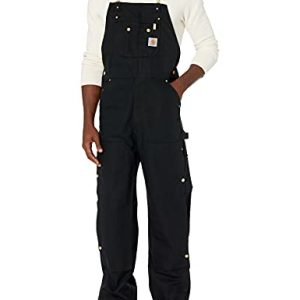 Carhartt Herren Overall mit Reißverschluss bis Oberschenkel Latzhose ungefüttert R37 - Schwarz - 38W / 36L