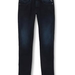 Replay Herren Jeans Anbass Slim-Fit Hyperflex Recycled mit Stretch, Dark Blue 007 (Blau), 33W / 34L