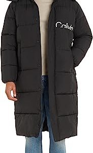 Calvin Klein Jeans Herren Mantel Essentials Non Down Long Parka Winter, Schwarz (Ck Black), XL