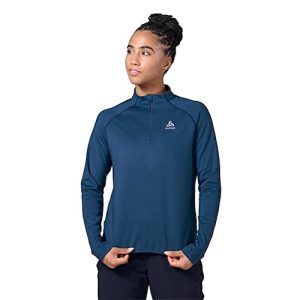 Odlo Damen Langarm Shirt mit Reißverschluss BERRA LIGHT, blue wing teal, L