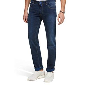 M 5 BY MEYER Herren Jeans Slim Fit - Five Pocket Denim, schmale Hose im Used Look, Blau, 31W / 32L