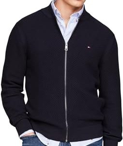 Tommy Hilfiger Herren Cardigan Zipper, Blau (Desert Sky), L