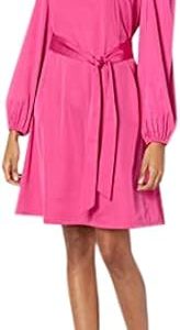 The Drop Stretch-Kleid für Damen, seidiger Stoff, mit Gürtel, Hot Pink (Rosa), von @shopdandy, XL