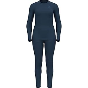 Odlo Damen Funktionsunterwäsche Set 100% MERINO 200 GRAMM, blue wing teal melange, M