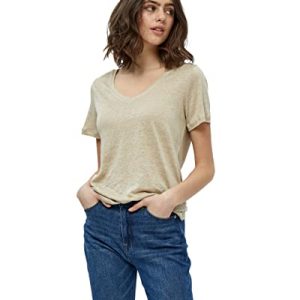 Peppercorn Dicte V-Ausschnict T-Shirt Damen | Basic Tshirt Damen | Frühling Bluse T Shirt Damen Kurzarm | Shirt Damen Elegant Mit Kurzen Ärmeln | Damen Tshirt Größen