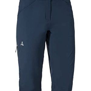 Schöffel Damen Pants Moldavia L, wasserabweisende Radhose, Fahrradhose mit verstellbarem Bund und vorgeformten Knien, dress blues, 40
