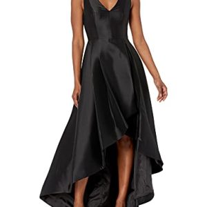 Calvin Klein Damen Sleeveless V-Neck High Low Gown with Back Zipper Formelle Kleidung, schwarz, 32
