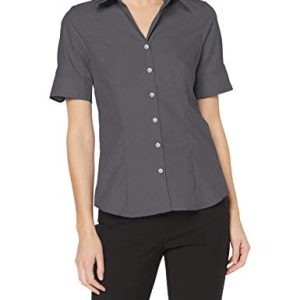 Seidensticker Damen Bluse - City Bluse - Hemdbluse - Regular Fit - Kurzarm - Uni - 100% Baumwolle
