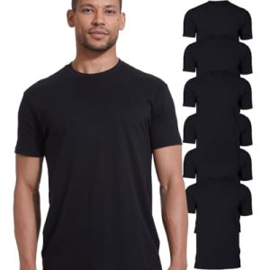 True Classic Herren T-Shirt mit Rundhalsausschnitt und kurzen Ärmeln, 6er-Pack - Schwarz, XL