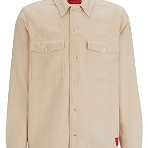HUGO Herren Enalu Shirt, Light Beige275, M EU