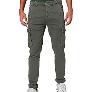 Replay Herren Cargo-Hose Jaan Slim-Fit Hyperflex mit Stretch, Military Green 030 (Grün), 30W / 34L