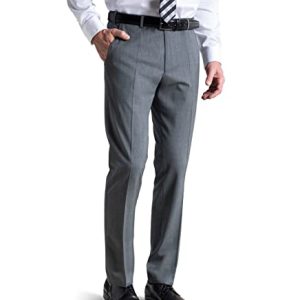 MEYER Herren Hose BONN 9-2500 – elegante Business Chino, pflegeleichte Wollhose mit Bundfalte, Hellgrau (06), 28