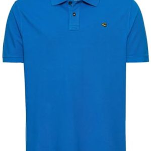 camel active Herren Pique Kurzarm Poloshirt in Regular Fit aus Reiner Baumwolle Blau Menswear-XL
