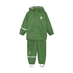 CeLaVi Unisex Basic Rainwear Set-solid PU Regenjacke, Elm Green, 140