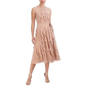 BCBG Ärmelloses Rüschenkleid, Hellrosa, 40