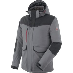WÜRTH MODYF Winterjacke für Herren Softshelljacke Winter Stretch X in Grau – extra warme Jacke für die kalten Tage - wasserabweisend und winddicht - in der Größe S
