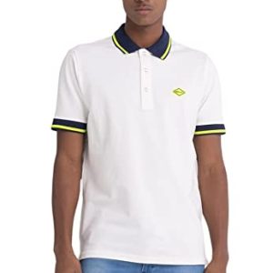 Replay Herren Poloshirt Kurzarm aus Baumwollmix, Off White 801 (Weiß), XL