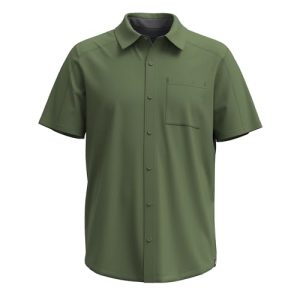Smartwool Bedrucktes Kurzarmhemd mit Knopfleiste – Herren, Grün (Fern Green), XL