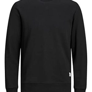 JACK & JONES Herren Jjebasic Crew Neck Noos Sweatshirt, Black, L EU