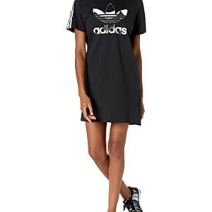 adidas Originals Damen Marimekko Tee Dress with Trefoil Print Kleid, schwarz, Klein