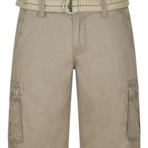 Timezone Cargo Shorts Herren mit Gürtel Regular Fit MaguireTZ Kurze Hosen Cargoshorts Sommer 100% Baumwolle, Größe:34, Farbe:Nature Beige (6122)