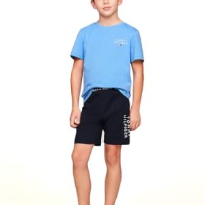 Tommy Hilfiger Jungen Pyjama-Set Basic Kurz, Blau (Blue Spell/Desert Sky), 12-14 Jahre