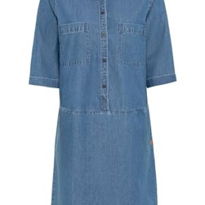 camel active Damen Denim Kleid aus zertifiziertem Organic Cotton Indigo Blau Womenswear-XL