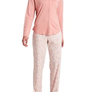 Schiesser Damen Schlafanzug Lang 1 Pyjamaset, Terracotta, 44